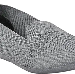 TRYME Women Grey Bellies Shoes for Sports Gym Training Casual Loafer Shoes for Daily Walking