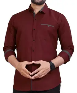 Visit the CB-COLEBROOK Store CB-COLEBROOK Men's Regular Fit Solid Soft Touch Cotton Casual Shirt with Pocket Design with Spread Collar & Full Sleeves (Available in Plus Size)