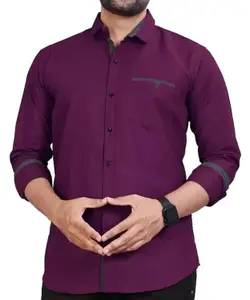 Visit the CB-COLEBROOK Store CB-COLEBROOK Men's Regular Fit Solid Soft Touch Cotton Casual Shirt with Pocket Design with Spread Collar & Full Sleeves (Available in Plus Size)