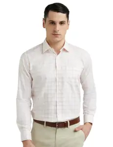 Visit the Van Heusen Store Van Heusen Men's 100% Cotton Slim Fit Checkered Solid Shirt