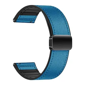 ACM Watch Strap Leather Magnetic Silicone 22mm compatible with Noise Colorfit Pro 6 Max Smartwatch Belt Luxury Band