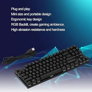 UBERSWEET Gaming Keyboard, Practical Function 87 Keys Keyboard for Office for Home'||