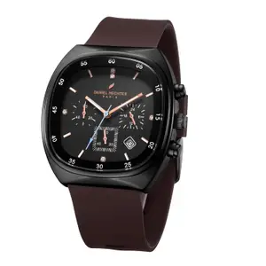 Brand: Daniel Hechter Daniel Hechter Paris Bercy Collection Modern Multi Functional Watch for Men with Square Dial and Silicon Band-DHM1001