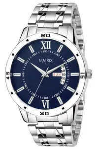 Visit the Matrix Store Matrix Antique Day & Date Leather Strap Analog Silicone Watch For Men & Boys - Black