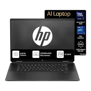 HP Spectre x360, Enhanced by AI, Intel Core Ultra 7 155H, 16-inch (40.6 cm), OLED 400 nits 120Hz, 32GB, 2TB SSD, Touch w/Pen, 9MP IR camera w/shutter, Poly Studio (Win 11, 1.95 kg), aa0665TU