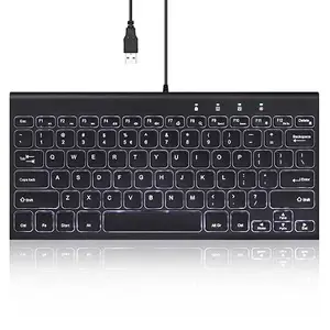 Perixx PERIBOARD-429 US Wired Mini Backlit Keyboard - Thin and Silent Scissor Keys Backlight Color - US English
