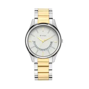 Visit the Titan Store Titan Lagan White Dial Analog Metal Strap Watch for Men-NS1713BM01