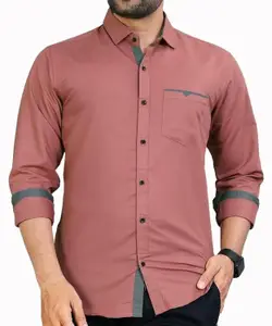 Visit the CB-COLEBROOK Store CB-COLEBROOK Men's Regular Fit Solid Soft Touch Cotton Casual Shirt with Pocket Design with Spread Collar & Full Sleeves (Available in Plus Size)