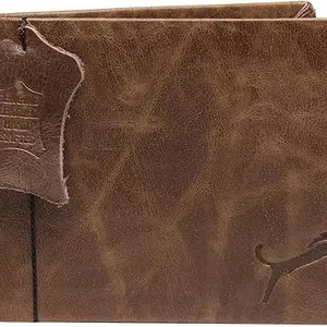 WILD EDGE Genuine Leather Brown Men's Wallet with Snap Closure - Stylish Leather Wallet for Men (Pack of 1)