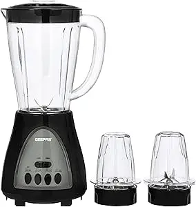 Geepas 3 in 1 Blender, Powerful Motor 400W, GSB44034 Stainless Steel Cutting Blades Six Speed