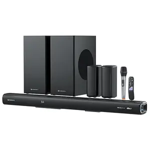 ZEBRONICS New Launch Juke BAR 9900, 725 Watts, Karaoke UHF Mic, Dolby Atmos, dts X, 7.2.2 (5.2.4) Surround Soundbar