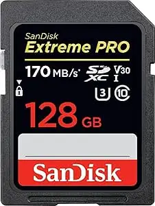 SanDisk 128GB Extreme Pro SDXC UHS-I Card - C10