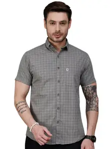 Visit the Majestic Man Store Majestic Man Slim Fit Pure Cotton Half Sleeve Checked Casual Shirt
