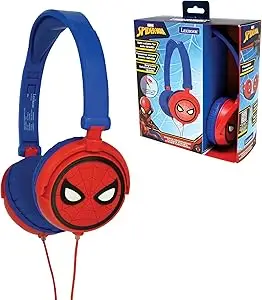 Lexibook Marvel Spider-Man Peter Parker Stereo Headphone, kids safe, foldable and adjustable, HP010SP