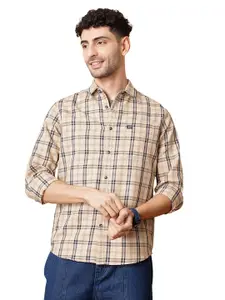 Brand: The Indian Garage Co The Indian Garage Co Men Slim Fit Checkered Full Sleeves Cutaway Collar Casual Shirt