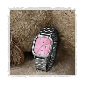 Visit the Shocknshop Store Shocknshop Stainless Steel Analog Square Dial Date Display Unisex Wrist Watch for Man & Woman -W148