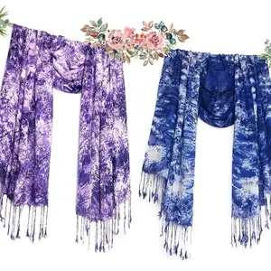 Rayon Shades Shibori Pattern Scarf, Scarves, Viscose Fabric Stole & Shawl Design for Men & Women