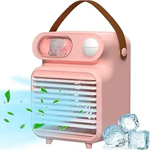 TRRbyCMLS Portable Air Conditioner, Rechargeable USB Desk Fan Small Desktop Fan Air Cooler, Electric