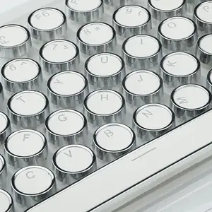 IVELECT Round Keycaps Double Shot PBT Gaming Keyboard Retro