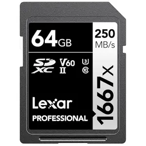 Lexar Professional 1667x 64GB SDXC UHS-II/U3 Card (LSD64GCBNA1667)