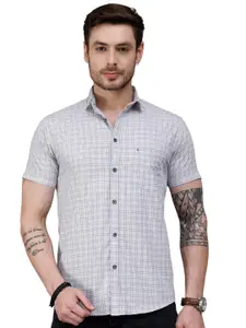 Visit the Majestic Man Store Majestic Man Slim Fit Pure Cotton Half Sleeve Checked Casual Shirt