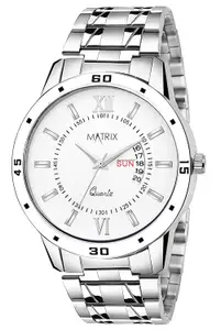 Visit the Matrix Store Matrix Antique Day & Date Leather Strap Analog Silicone Watch For Men & Boys - Black