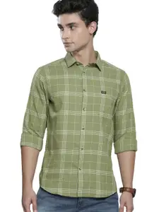 Brand: The Indian Garage Co The Indian Garage Co Men Slim Fit Checkered Full Sleeves Spread Collar Casual Shirt