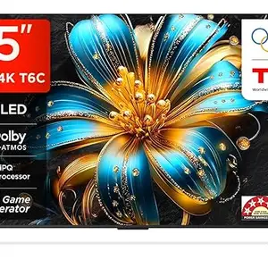 TCL 189 cm (75 inches) 4K UHD Smart QLED Google TV 75T6C