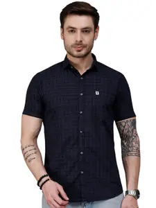 Visit the Majestic Man Store Majestic Man Slim Fit Pure Cotton Half Sleeve Checked Casual Shirt