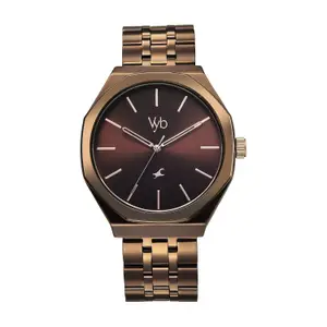 Visit the Fastrack Store Fastrack Vyb Challenger Quartz Analog Brown Dial Metal Strap Watch for Men