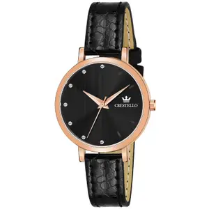 Visit the CRESTELLO Store CRESTELLO RG103 Leather Strap Analog Wrist Watch for Women