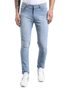 Visit the The Indian Garage Co Store The Indian Garage Co Men Slim Fit Solid Mid-Rise Stretchable Jeans