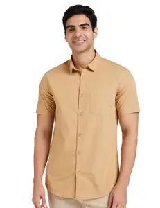Brand: Amazon Brand - Symbol Amazon Brand - Symbol Men's Cotton Shirt | Casual | Plain | Half Sleeve | Summer - Regular Fit (Available in Plus Sizes)