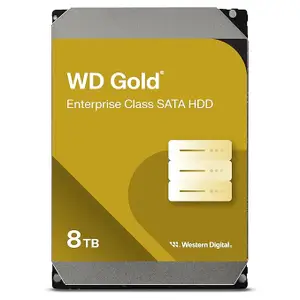 Western Digital 8TB WD Gold Enterprise Class Internal Hard Drive - 7200 RPM Class, SATA 6Gb/s, 256 MB Cache, 3.5" - WD8005FRYZ