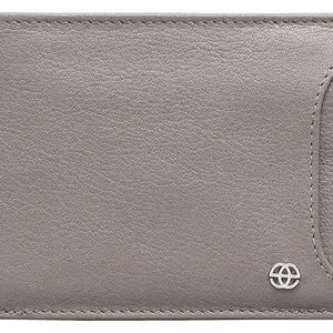 eske Jeryll - Genuine Leather Mens Bifold Wallet - Holds Cards, Coins and Bills - 12 Card Slots - Everyday Use - Travel Friendly - Handcrafted - Durable - Water Resistant -Grey Nappa