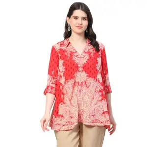 Visit the BIBA Store BIBA Women Rayon Straight Printed Shirt