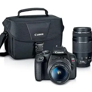 Canon Eos Rebel T7 DSLR Camera with Ef18 55Mm + Ef 75 300Mm Double Zoom Kit, Cneosrt7Lenx2