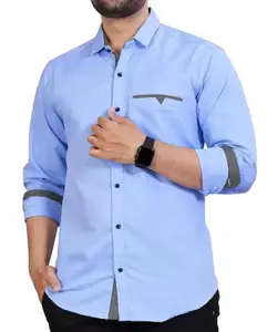 Visit the CB-COLEBROOK Store CB-COLEBROOK Men's Regular Fit Solid Soft Touch Cotton Casual Shirt with Pocket Design with Spread Collar & Full Sleeves (Available in Plus Size)