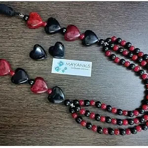 Fabric Multicolor Jewellery Set (Pack of 1) Earring00 & Necklace Set 85