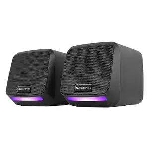 ZEBRONICS Igloo 1, 2.0 USB Computer Speakers, 8 Watts, Multicolor LED, USB Po AUX, Volume Control Pod for PC, Laptops, Desktop
