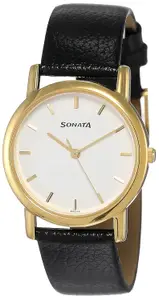 Visit the Sonata Store Sonata Analog White Dial Men's Watch -NJ7987YL02W