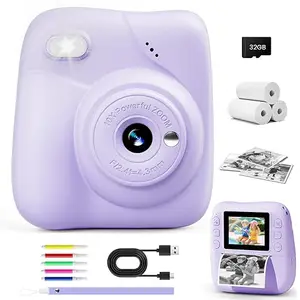 CAMCLID Kids Camera Instant Print, 12MP & 1080P
