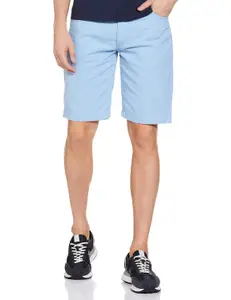 Visit the The Indian Garage Co Store The Indian Garage Co Men Slim Fit Solid Mid-Rise Chino Shorts