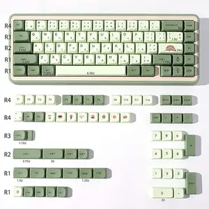 Sumgsn PBT Keycap 124 Keys XDA Profile Dye-Sub Matcha Keycaps for 61/64/87/104/108 Mechanical Keyboard (Only Keycaps)