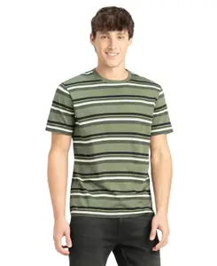 Visit the Jockey Store Jockey 2715 Men's Super Combed Cotton Rich Striped Regular Fit Round Neck Half Sleeve T-Shirt