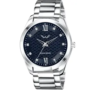 Visit the LOUIS DEVIN Store LOUIS DEVIN Steel Chain Analog Wrist Watch for Men (White/Blue/Black Dial) | LD-GR062-CH