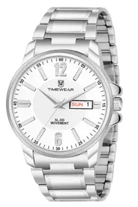 Visit the TIMEWEAR Store TIMEWEAR Analog Day Date Functioning, Stainless Steel Chain Watch for Men