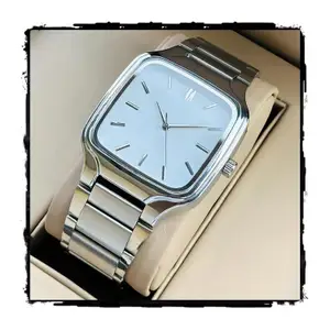 Visit the styledose Store styledose Minimalist Eddy Square Dial Men's Watch with Stainless Steel Strap, Analog Watch Display with Slim Case Design Wrist Watch for Men