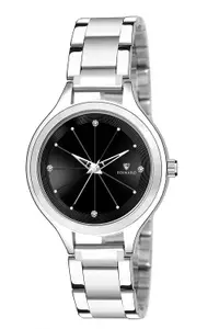 Visit the EDINARO Store EDINARO Watches for Women Round Studded Dial |Analogue Quartz Movemnet |Long Battery Life|Stainless Steel Adjustable Bracelet Chain Strap|Double Lock Clasp Safety Watches for Girls