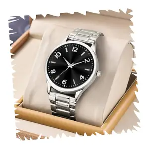 Brand: Acnos Acnos Fashion Analog Watch Black Blue Green Dial Case Men's Watch Stainless Steel Silver Color Band Quartz Movement Scratch-Resistant